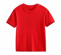 Maglietta oversize per bambini e ragazze, in cotone, 100% sportiva, con scollo rotondo, a maniche corte, traspirante, abbigliamento casual, per il tempo libero, per adolescenti, streetwear, Colore
