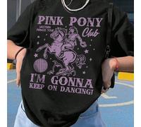 Maglietta oversize per ragazze adolescenti, rosa, con stampa di pony e cavalli, stile retrò, morbida e comoda, per uso casual 8Y,9Y,10Y,14Y,11Y,12Y,13Y,16Y,15YFumetto,Ritratto,LetterePoliestere