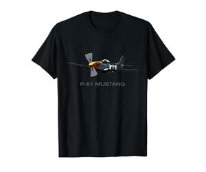 MAGLIETTA P-51 MUSTANG WW2 AEREO DA COMBATTIMENTO Maglietta