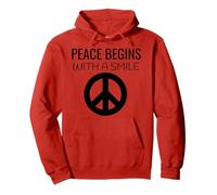 Maglietta Peace Begins with A Smile di Madre Teresa Felpa con Cappuccio