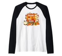 Maglietta per Amanti dei Libri di Fall Falling for Books Maglia con Maniche Raglan