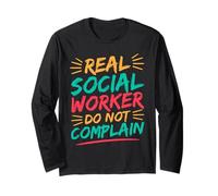 Maglietta per Assistente Sociale Real Worker Do Not Complain Maglia a Manica