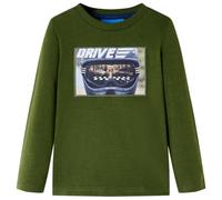 vidaXL Maglietta per Bambini a Maniche Lunghe Cachi Scuro 92