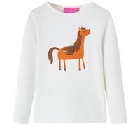 Maglietta per Bambini a Maniche Lunghe Pony Ecrù 128