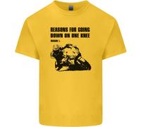 Maglietta Per Bambini Biker In Ginocchio Su Una Gamba