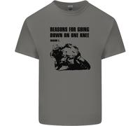 Maglietta Per Bambini Biker In Ginocchio Su Una Gamba