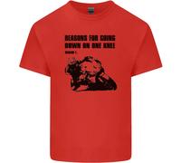 Maglietta Per Bambini Biker In Ginocchio Su Una Gamba