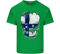 Maglietta Per Bambini Con Bandiera Finlandese E Muscoli Strappati