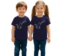 Maglietta per bambini con gatto e pugno | Un design minimalista che rappresenta l'interazione tra un gatto e una mano umana. amanti dei gatti