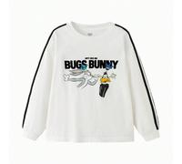 Maglietta per bambini con motivo a cartone animato di Bugs Bunny - Morbida miscela di cotone, collo classico rotondo - Adatta per uso casual 7Y,8Y,10Y,5Y,14Y,12Y,13Y,16Y,15YGraficoMiscele di cotone