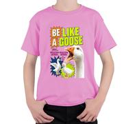 Maglietta per bambini con scritta "Be Like A Goose Just Honk Honk" | Sarcasmo Oca Honking Shatters Fattoria Pollame Umorismo Fumetto Animale Domestico Bianco Arrabbiato Neroso