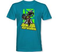 Maglietta per bambini: Downhill Adrenaline - Bicicletta regalo ragazzi e ragazze - ciclisti in mountain bike MTB BMX scooter ruota all'aperto ragazzo bambino, blu azzurro, 14 anni