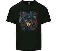 Maglietta Per Bambini Futuristica Cyberpunk Ragazza Crypto Alieno