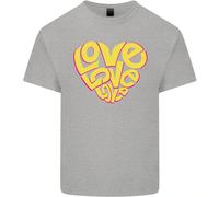 Maglietta Per Bambini Hippy Antiguerra A Forma Di Cuore Con Parole D'Amore