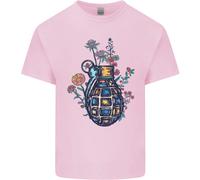 Maglietta Per Bambini Hippy Pacifista Anti-Guerra Peace Grenade