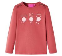 vidaXL Maglietta per Bambini Maniche Lunghe Rosa Bruciato 128