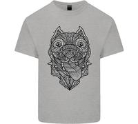 Maglietta Per Bambini Pitbull Mandala Art Amante Dei Cani