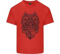 Maglietta Per Bambini Pitbull Mandala Art Amante Dei Cani