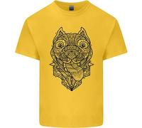 Maglietta Per Bambini Pitbull Mandala Art Amante Dei Cani