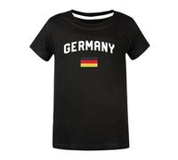 Maglietta per bambini tedesca 2024, maglietta casual con stampa a trikot, maglietta sportiva casual, per ragazze e ragazze (nero, 11-12 anni)