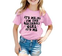 Maglietta per compleanno da ragazza, con scritta "Hello Seine ich bin das Geburtstagind T-Shirt Mädchen Bday Party T-Shirt Tops Kinder Sommer Outfit Shirt, Colore: rosa., 3-4 Anni