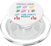 Maglietta per festeggiare il 21° compleanno Finally Legal, per uomo e donna PopSockets PopGrip per MagSafe