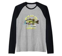 Maglietta per gravidanza con bassi e scritta "We have got one in the livewell!" Maglia con Maniche Raglan