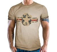 Maglietta per i fan dell'esercito americano in jeans Washed, Sabbia lavata, L