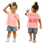 Maglietta per il 2° compleanno da ragazza "Two Cute" per stampante, maglietta per il secondo compleanno, per 2 anni, per feste di compleanno, abbigliamento estivo, a maniche corte, con scollo rotondo