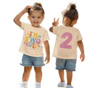 Maglietta per il 2° compleanno per ragazze "I'm Two Cute" Stampante Shirt Secondo Compleanno Tshirt Festa di Compleanno Abbigliamento Estivo Manica Corta Top Morbido Girocollo Camicie 2 anni Bambini