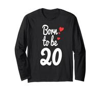 Maglietta per Il 20° Compleanno Turning 20 Born to Be Twenty Tee Maglia a Manica