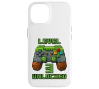 Maglietta per il terzo compleanno del videogioco della maglietta sbloccata di livello 3 anni Custodia per iPhone 14