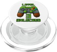 Maglietta per il terzo compleanno del videogioco della maglietta sbloccata di livello 3 anni PopSockets PopGrip per MagSafe