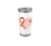 Maglietta per la consapevolezza del cancro endometriale Speranza e sostegno del cuore Bicchiere termico in acciaio inox doppia parete