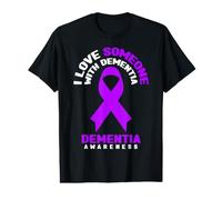 Maglietta per la consapevolezza dell'Alzheimer - Amo Qualcuno con demenza Maglietta con Stampa Grafica Economica
