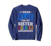Maglietta per la sensibilizzazione sull'autismo I Wear Blue For My Sister per bambine e bambine Felpa