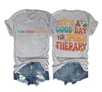 Maglietta per patologi con linguaggio del linguaggio del linguaggio "It's A Good Day for Speech Therapy Autism Awareness", unisex, Grigio, M