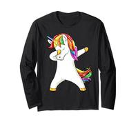 Maglietta per Ragazze con Unicorno Che Dabbing Squad Dab Dance Arcobaleno Festa Maglia a Manica