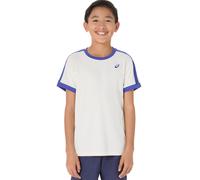 Maglietta per ragazzi Asics Boys Tennis Short Sleeve - cream/dark cobalt - Bianco (XL)
