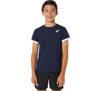 Maglietta per ragazzi Asics Boys Tennis Short Sleeve Top - midnight/brilliant white - Nero (XS)