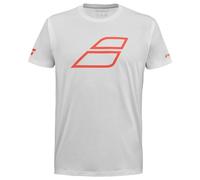 Maglietta per ragazzi Babolat Strike Cotton Jr - white/strike red - Bianco (128 cm)