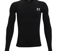 Maglietta per ragazzi Under Armour Boys' HeatGear Armour Long Sleeve - black/white (M)