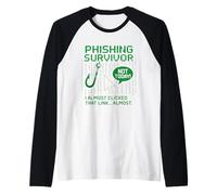 Maglietta per sopravvissuti al Phishing Funny Cyber Security Awareness Geek Maglia con Maniche Raglan