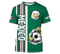 Maglietta per tifosi della Coppa di calcio 2026, con stampa 3D, da uomo e donna, girocollo, a maniche corte, traspirante, ad asciugatura rapida, per sport e tempo libero, maglia Argentina Brasile