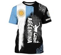 Maglietta per tifosi della Coppa di calcio 2026, con stampa 3D, da uomo e donna, girocollo, a maniche corte, traspirante, ad asciugatura rapida, per sport e tempo libero, maglia Argentina Brasile