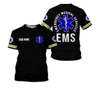 Maglietta Personalized Emergency Medical Technician, Custom Name T Shirt Girocollo Maniche Corte Tshirt per Palestra Sport Ginnastica M