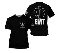 Maglietta Personalized Name EMT Uniform Emergency Medical Technician Maniche Corte Girocollo T Shirt Morbido Tshirt per Palestra Sport All'Aperto M