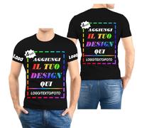 Maglietta Personalizzata,Aggiungi la Tua Immagine, Il Tuo Testo o Il Tuo Logo t Shirt Personalizzate Magliette per Uomini e Donne Maglia Perfetta per Coppie