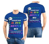 Maglietta Personalizzata,Aggiungi la Tua Immagine, Il Tuo Testo o Il Tuo Logo t Shirt Personalizzate Magliette per Uomini e Donne Maglia Perfetta per Coppie
