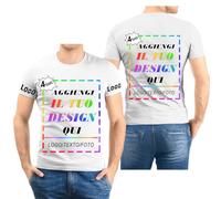 Maglietta Personalizzata,Aggiungi la Tua Immagine, Il Tuo Testo o Il Tuo Logo t Shirt Personalizzate Magliette per Uomini e Donne Maglia Perfetta per Coppie